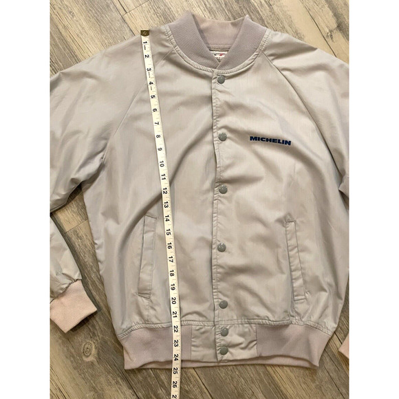 Vtg Michelin Swingster Jacket Khaki Tab Team Size Medium Made In USA Men's - Picture 7 of 9